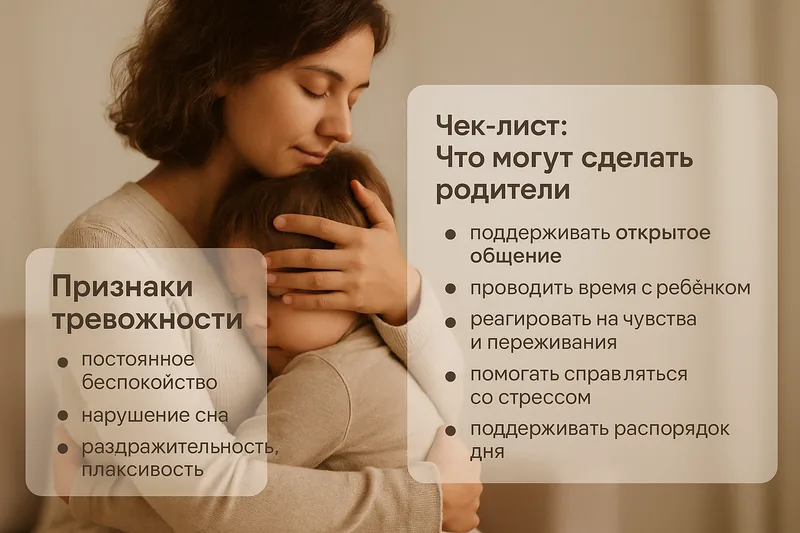 мама обнимает ребенка